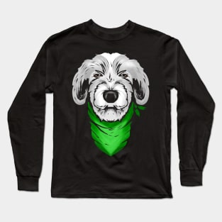 Irish Wolfhound With Green Neckerchief On St Patricks Day Long Sleeve T-Shirt